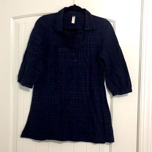 Blue and green wool tunic dress sz S